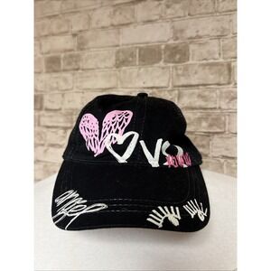 Victoria Secret ANGEL Xoxo‎ Adjustable Logo Black Baseball Hat Cap